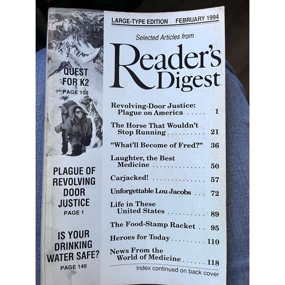 Readers digest, February 1994 large type edition - Picture 1 of 3